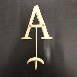 - Letter A wall hook, cream color